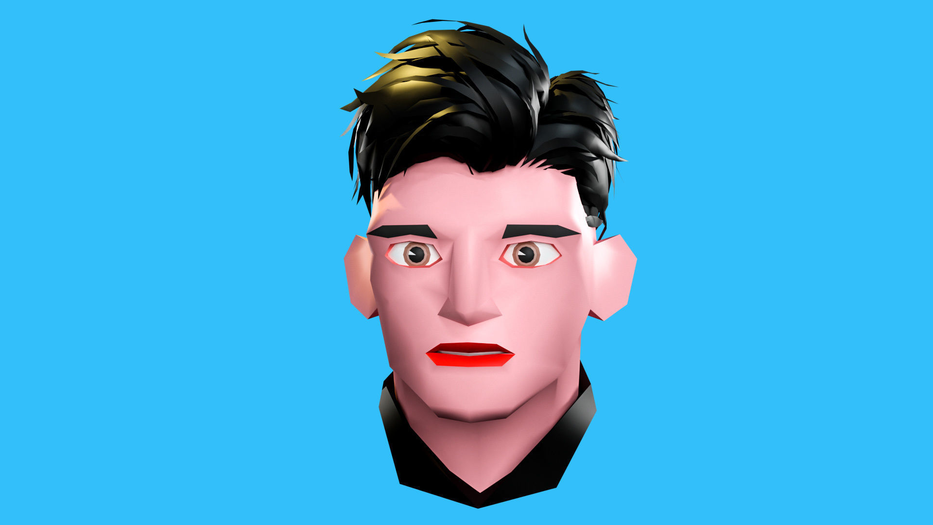 Male emotions Low-poly 3D model_1