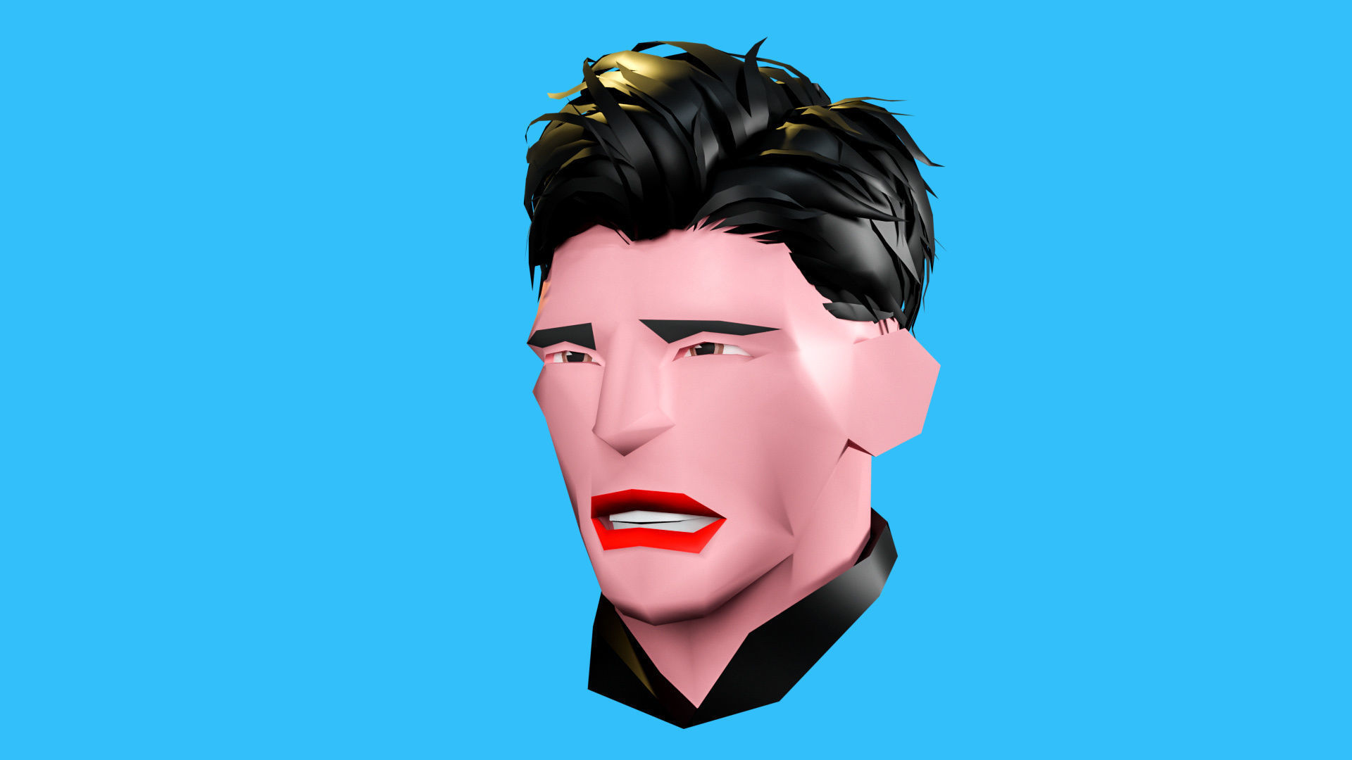 Male emotions Low-poly 3D model_30