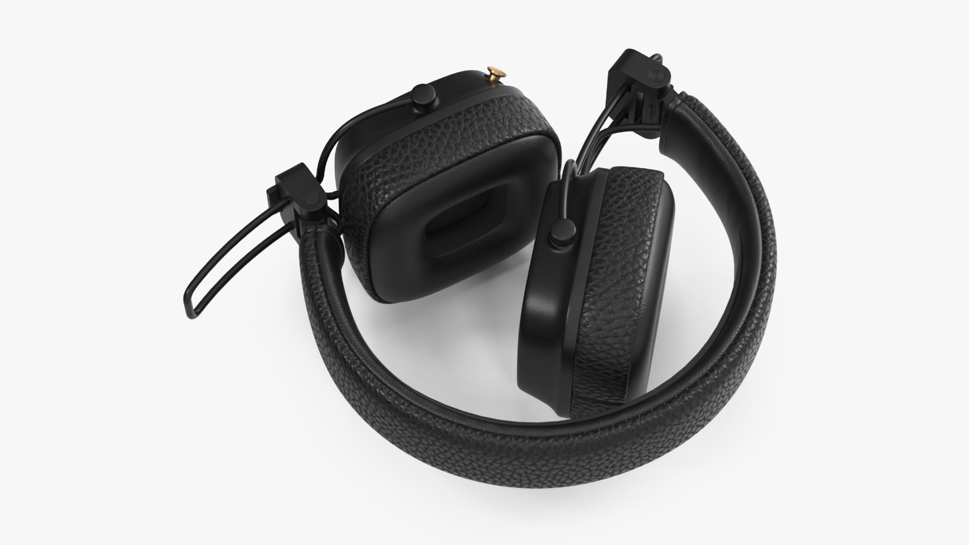 Overhead Headphones Black Generic Rigged 3D model