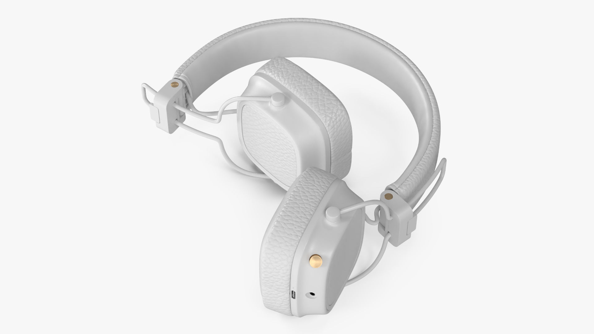 Overhead Headphones White Generic Rigged 3D model