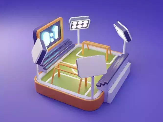 3d football field model