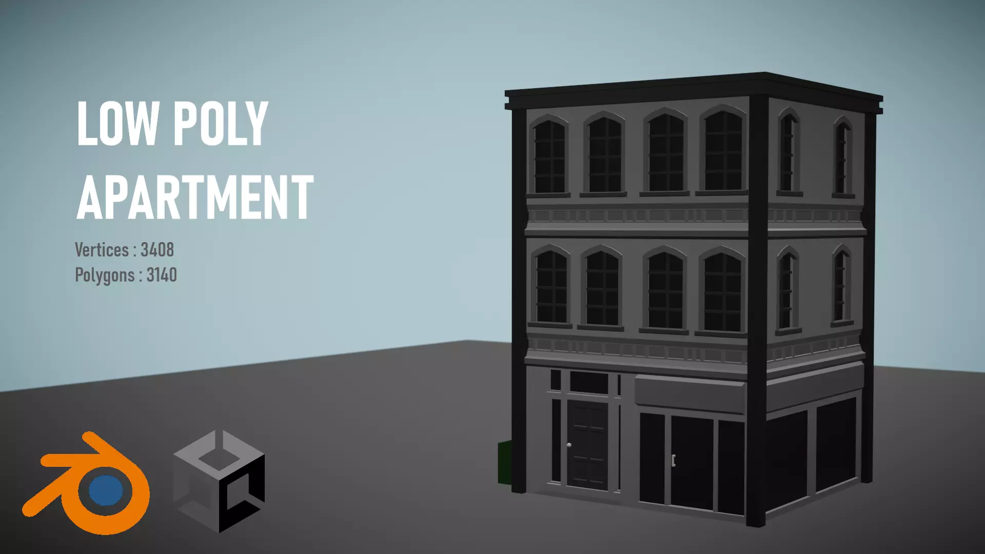 Low Poly Apartment Low-poly 3D model_0