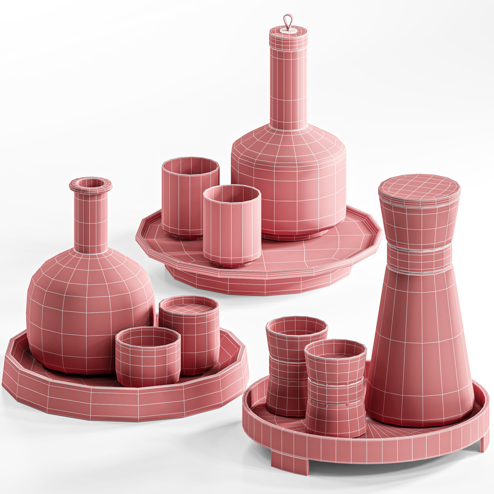 Dishes tableware set 10 3D model_3