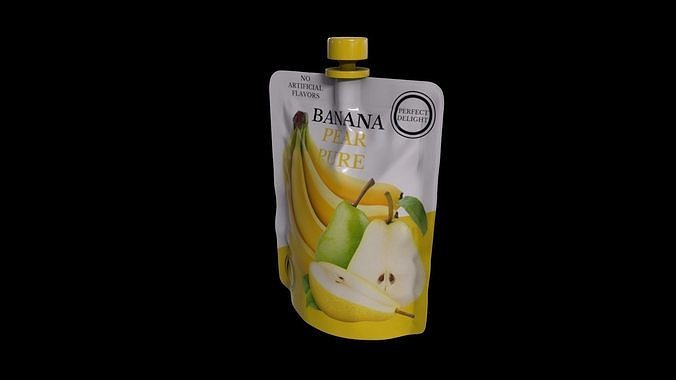 Banana Pear Puree - GAME READY PBR Low-poly 3D model