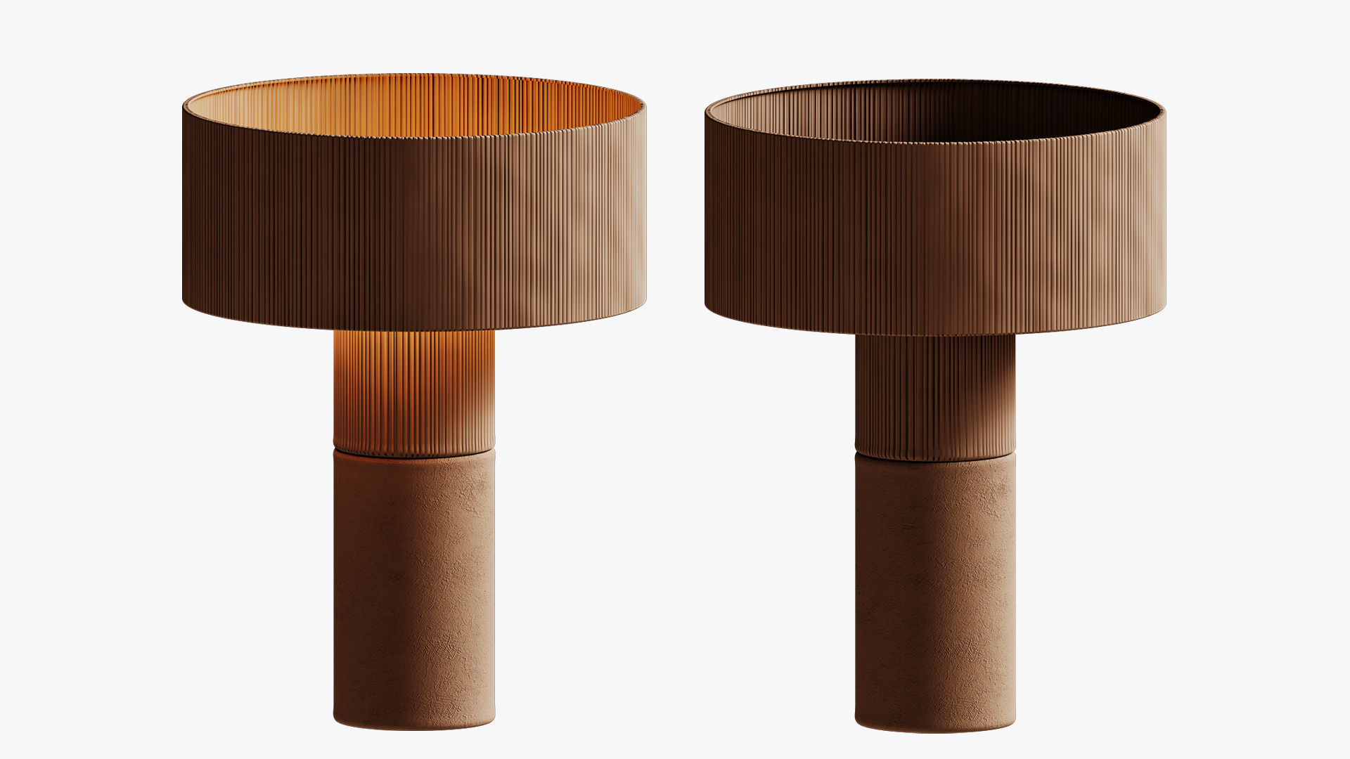 Table lamp Terra TB and brown 3D model_3