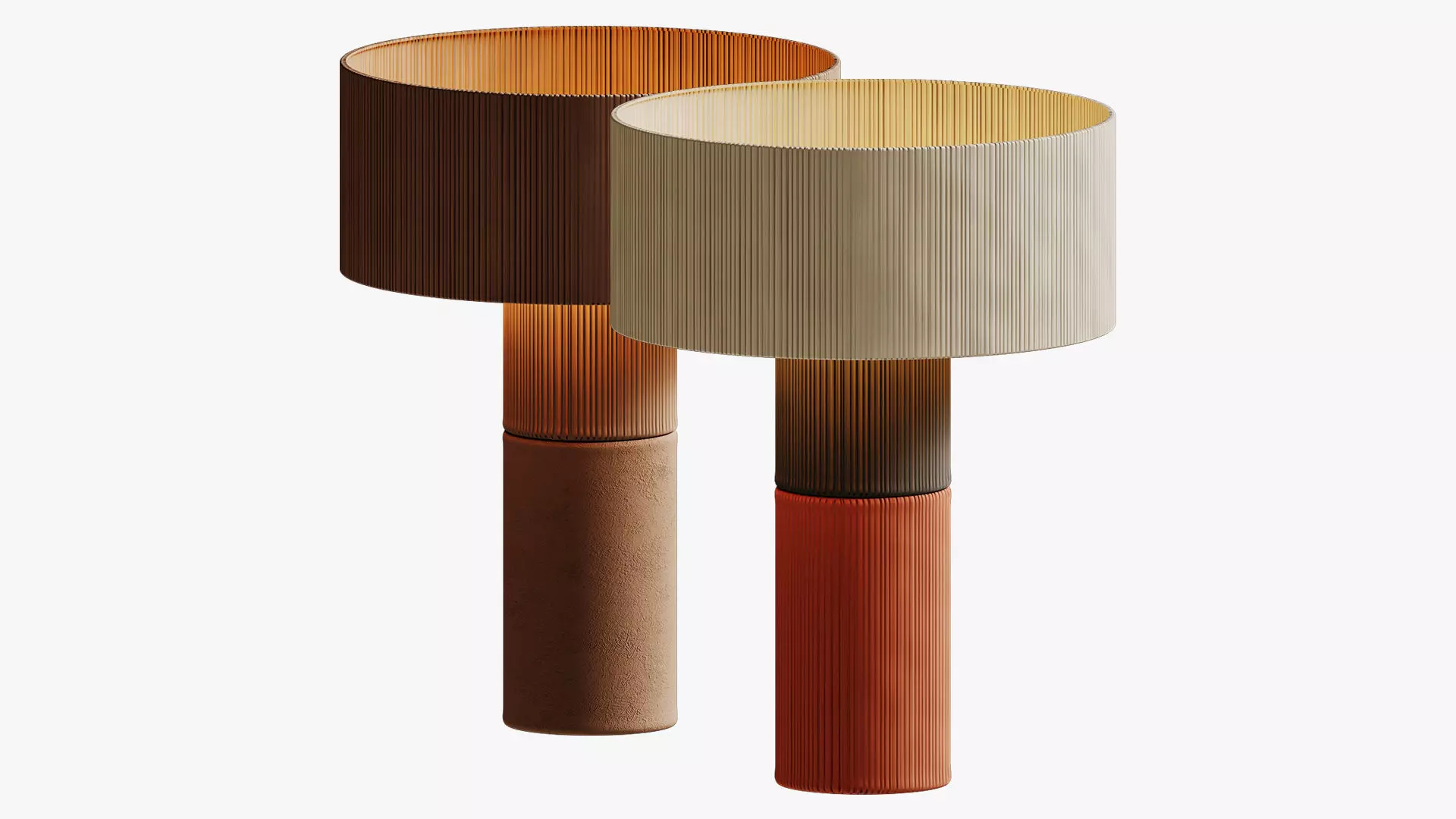 Table lamp Terra TB and brown 3D model_0