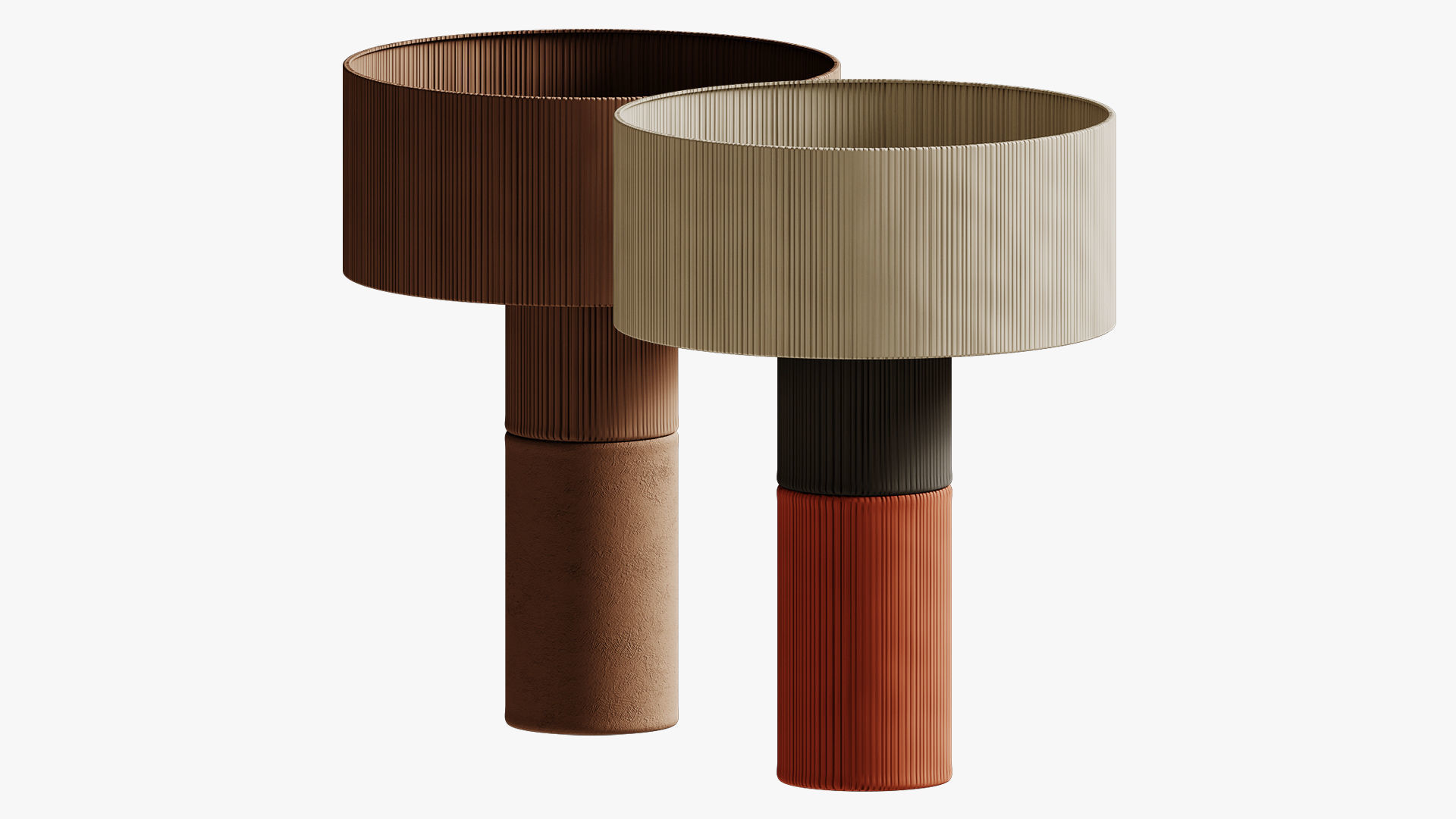 Table lamp Terra TB and brown 3D model_1