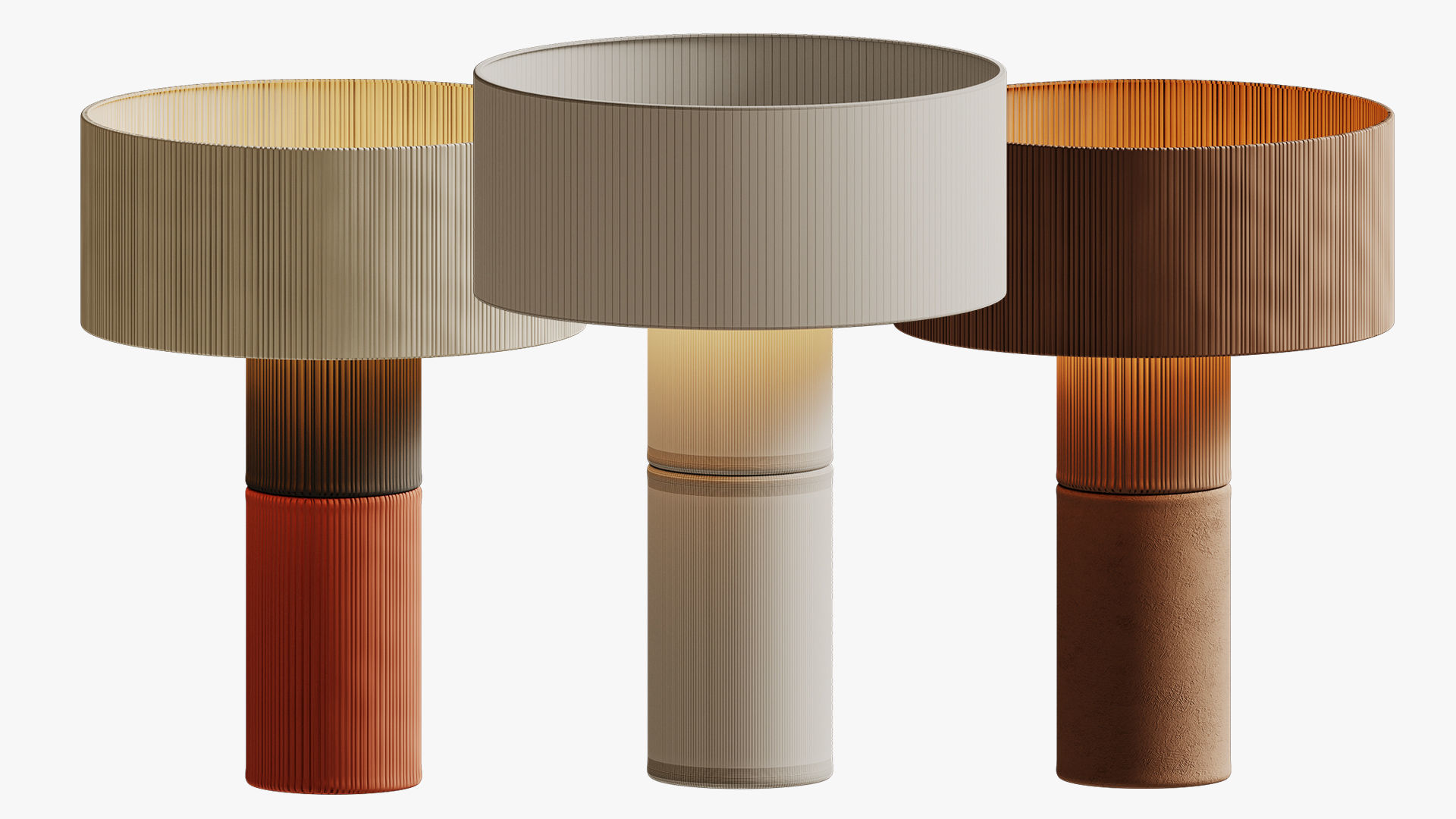 Table lamp Terra TB and brown 3D model_4