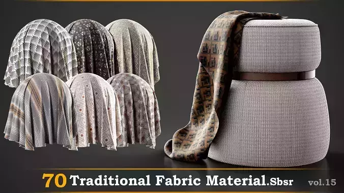 Fabric Material-Sbsr -Traditional and Geometric Design-Vol-15  Texture
