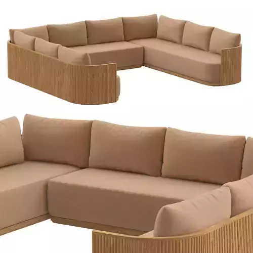 BYRON TEAK U-SOFA SECTIONAL