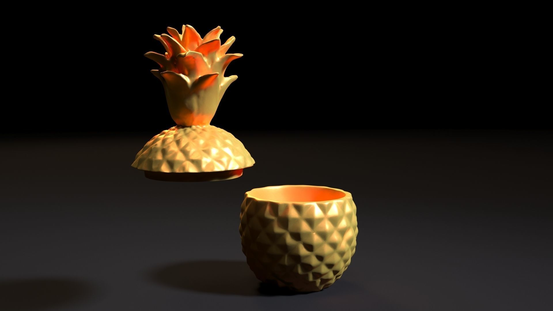 Pineapple box 3D print model_9