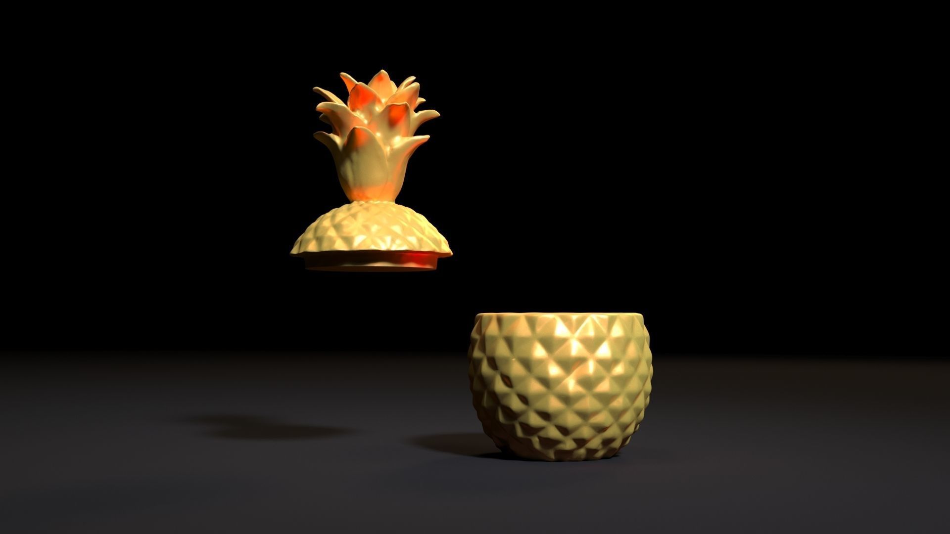 Pineapple box 3D print model_11