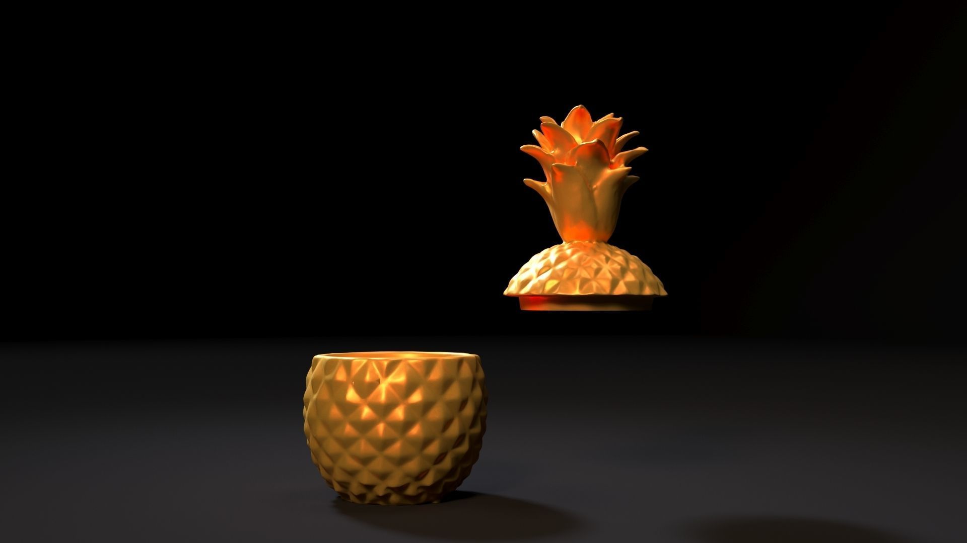 Pineapple box 3D print model_3