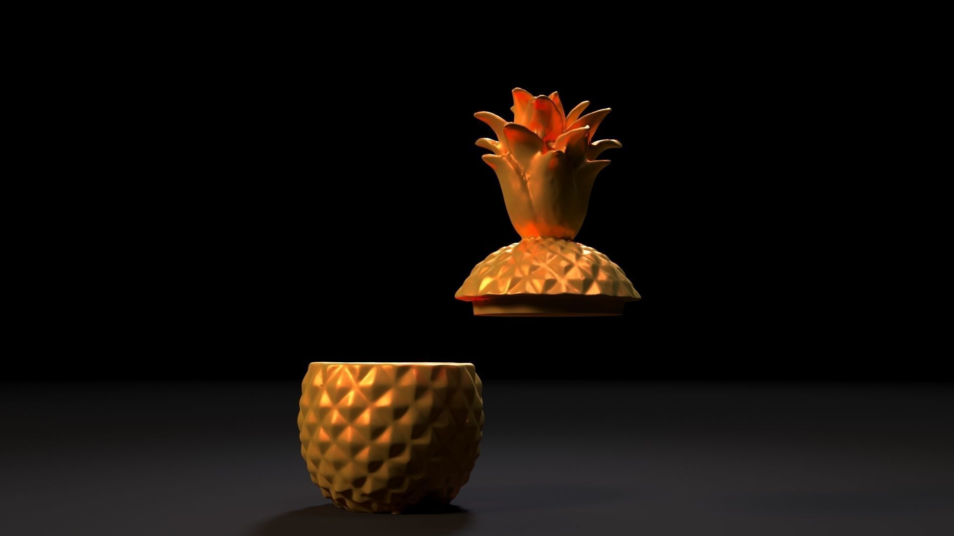 Pineapple box 3D print model_5