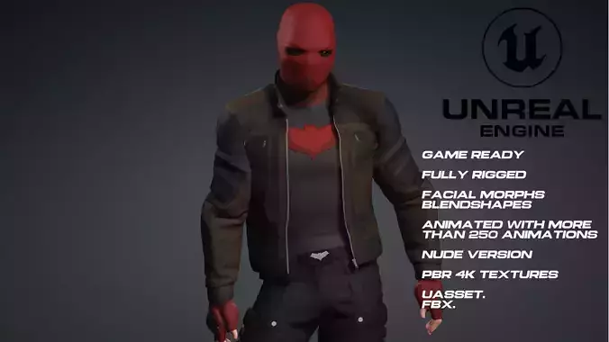 Red Hood - UE5 - face - animated game ready