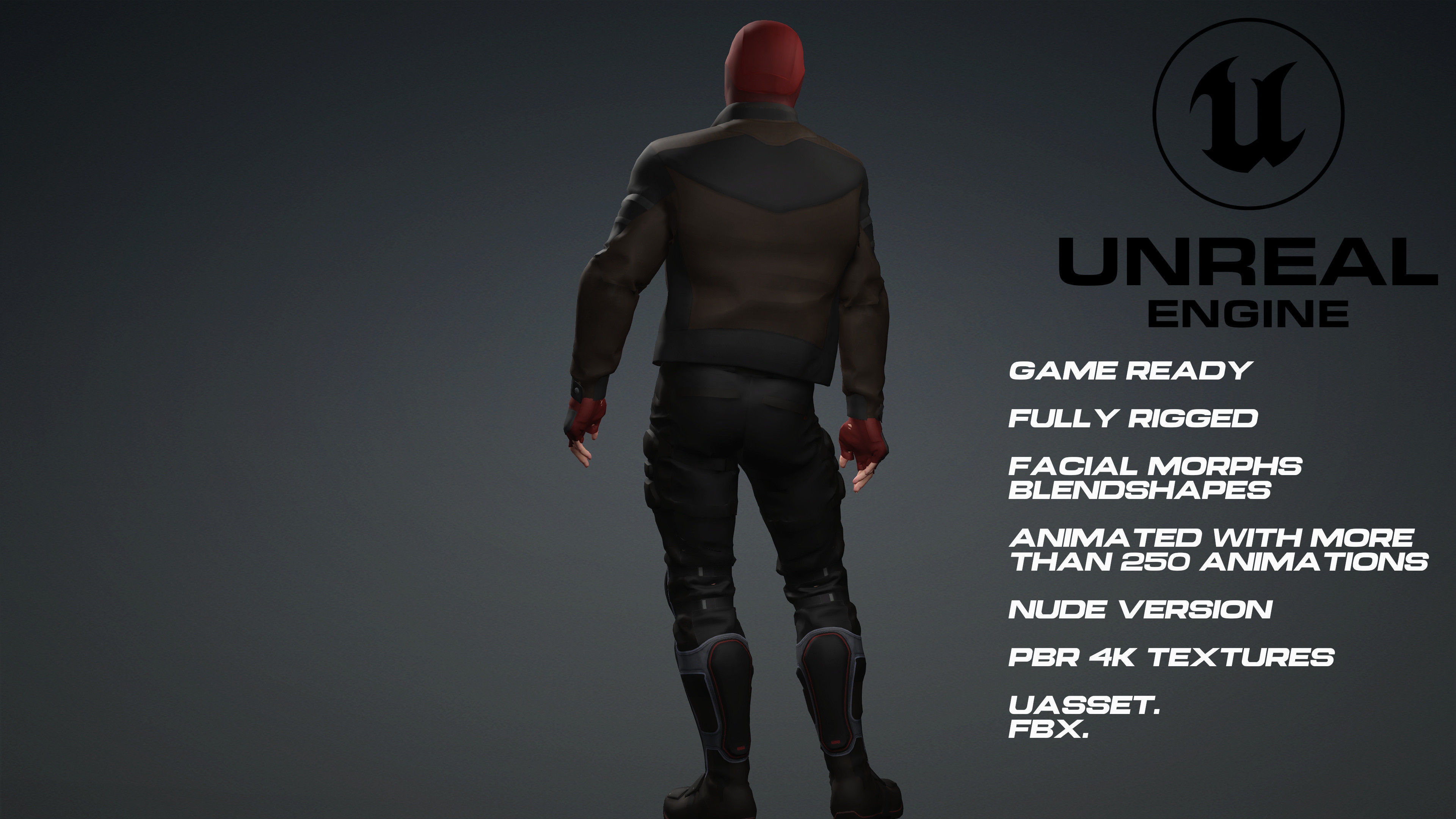 Red Hood - UE5 - face - animated game ready Low-poly 3D model_3