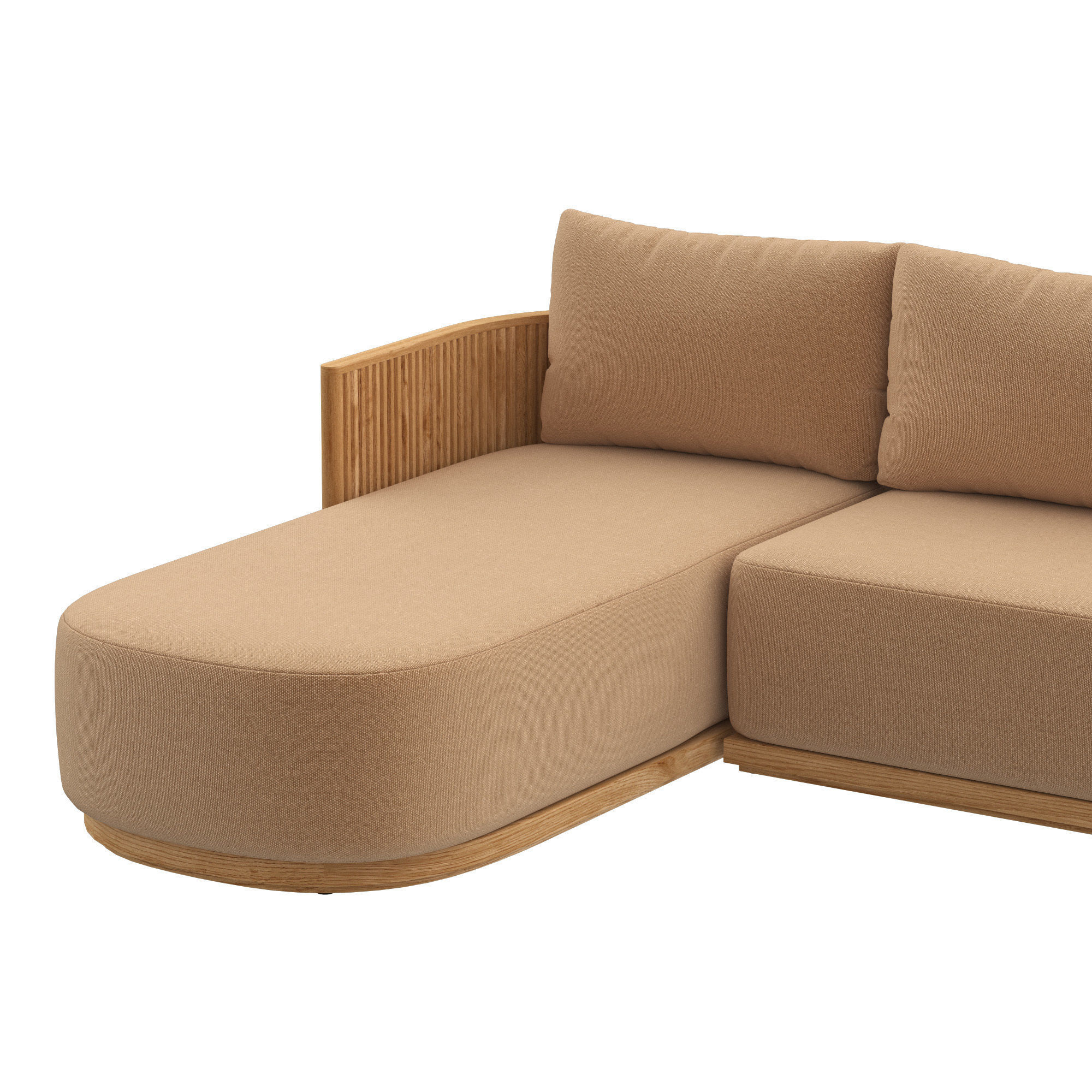 BYRON TEAK LEFT-ARM SOFA-CHAISE SECTIONAL 3D model_3
