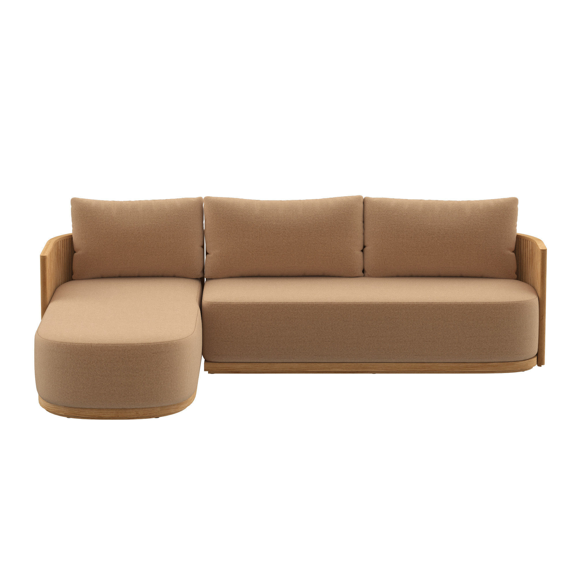 BYRON TEAK LEFT-ARM SOFA-CHAISE SECTIONAL 3D model_2