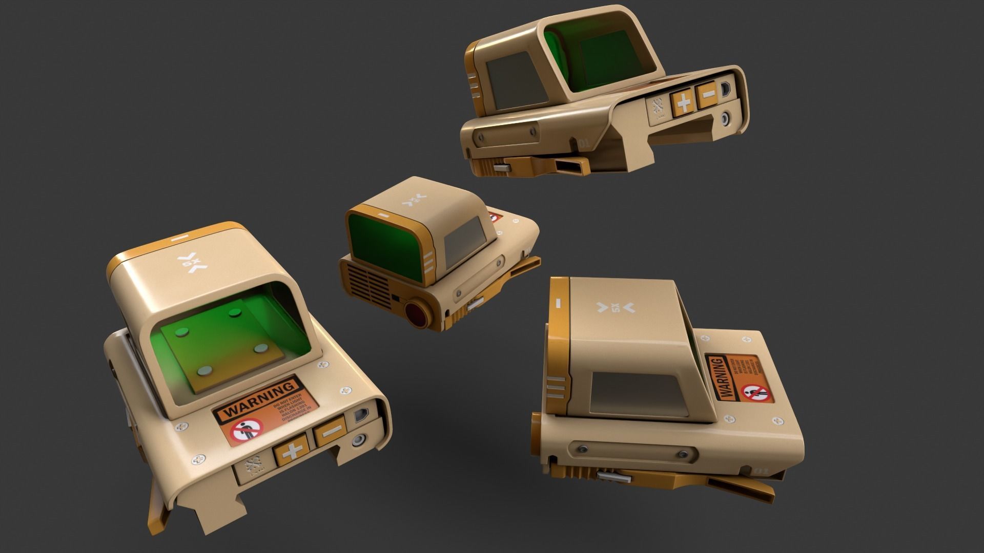 SharpFocus Telescopic Sight V1 Low-poly 3D model_2