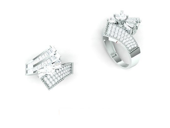 Stone solitaire ring for women 3D print model