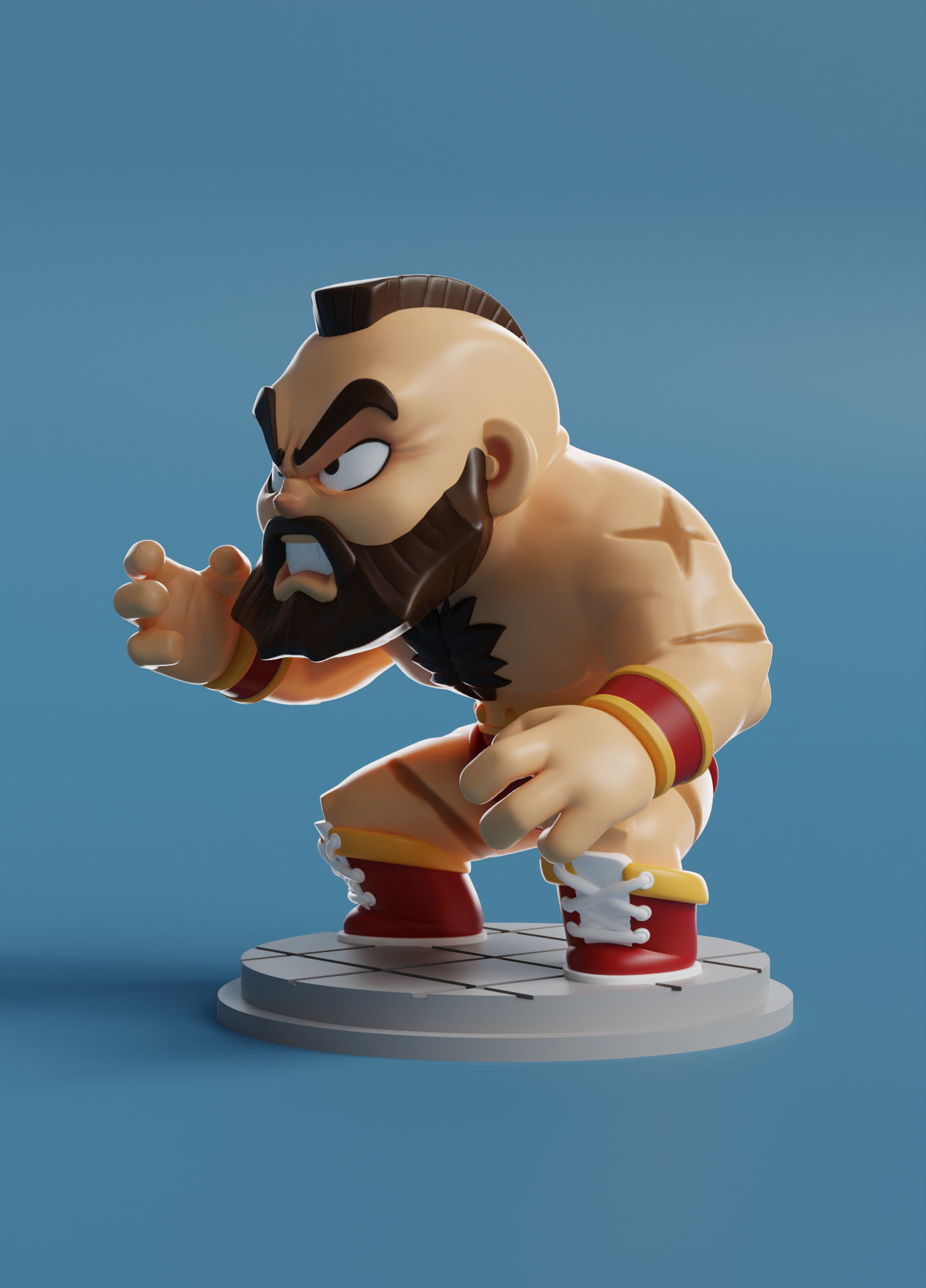 ZANGIEF- STREET FIGHTER - chibi 3D print model_1