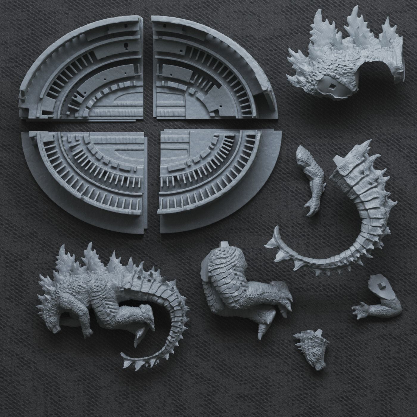 GODZILLA EVOLVED SLEEP COLISEUM - NEW EMPIRE- 3D model 3D printable ...