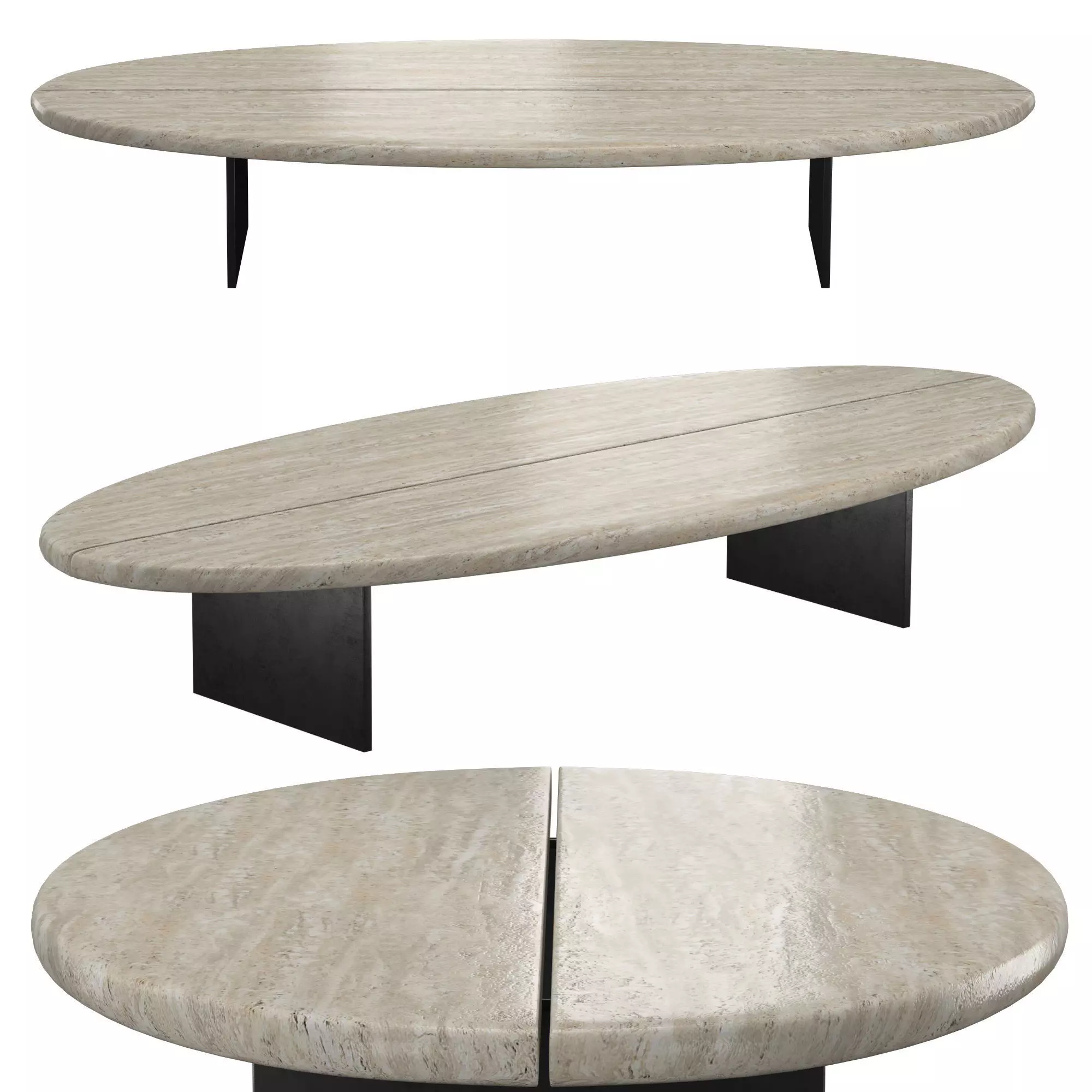 WHITE PEBBLE COFFEE TABLE 3D model_0