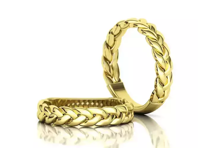 Braided ring Woven ring 4mm Wide Half Eternity 3d model 3D print model