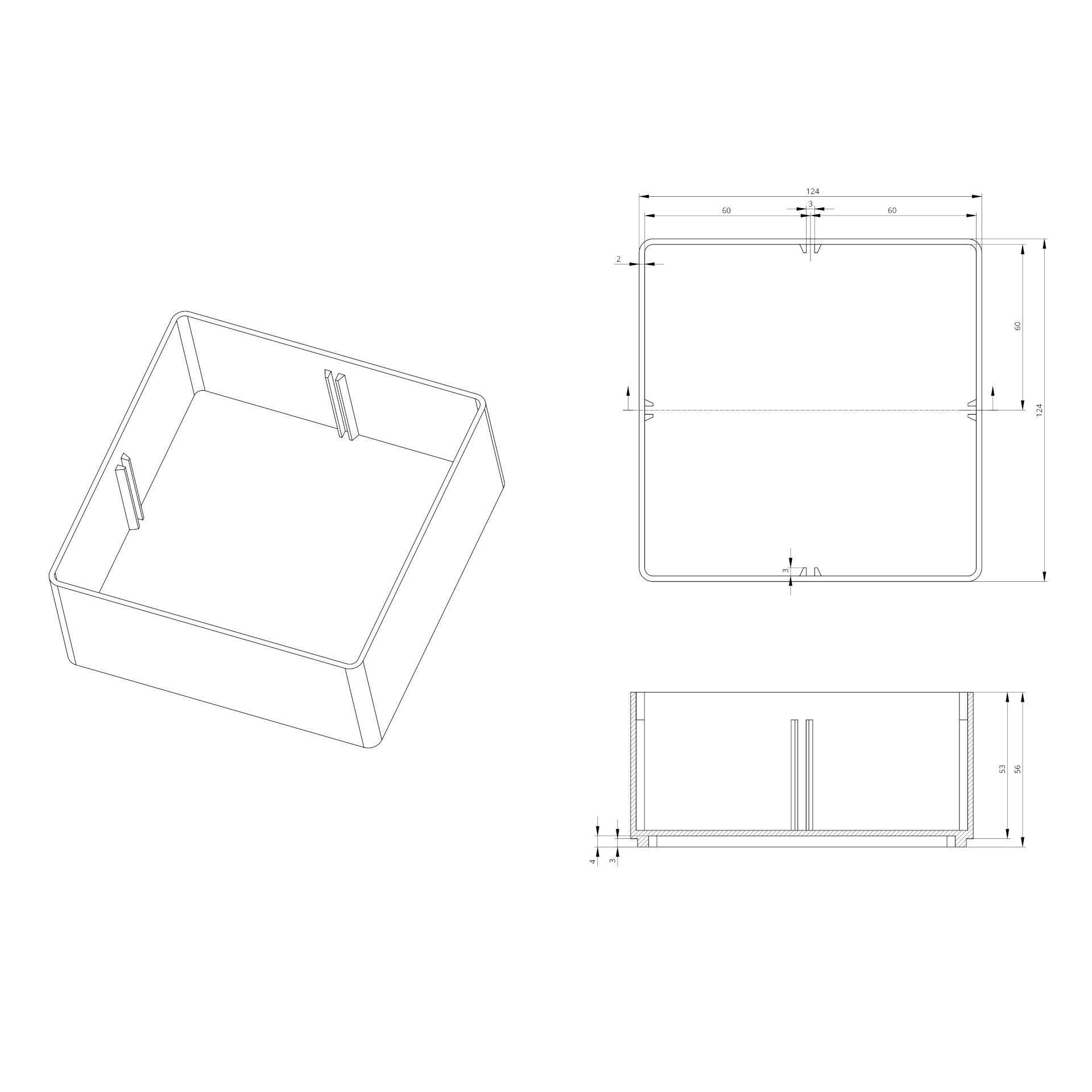 Sorting box 124 x 124 x 56 for 3D Print model 3D print model_3