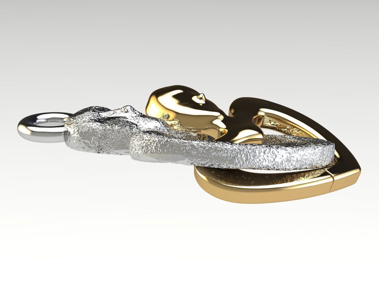 Pendant Embrace 3D print model_2