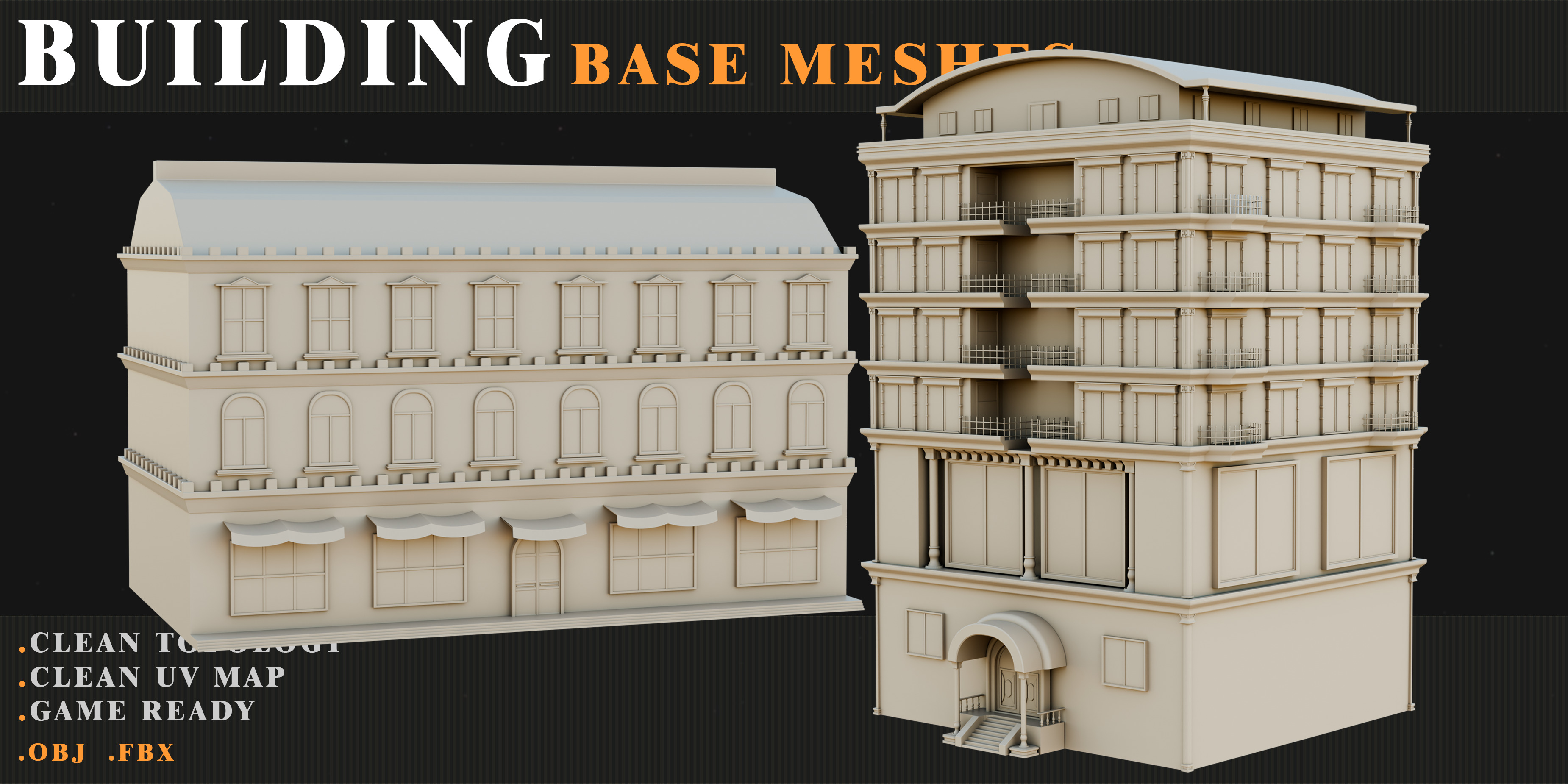 old Building Low-poly 3D model_14