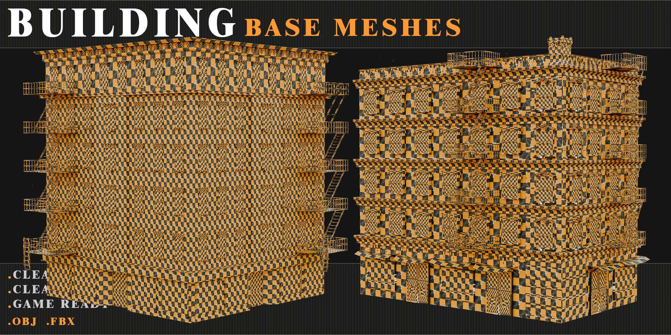 old Building Low-poly 3D model_9