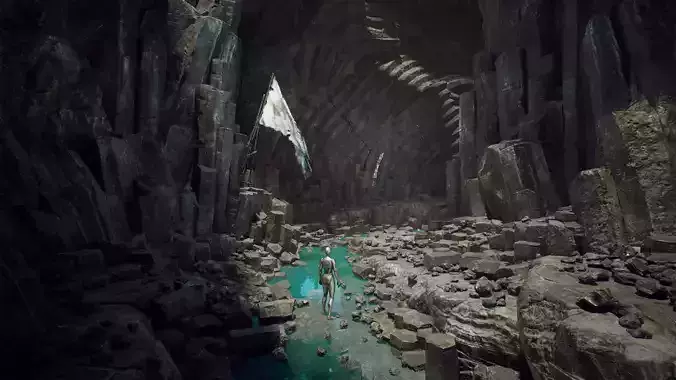 Abyssal Grottos Caves - Unreal Engine - Asset Pack Low-poly 3D model