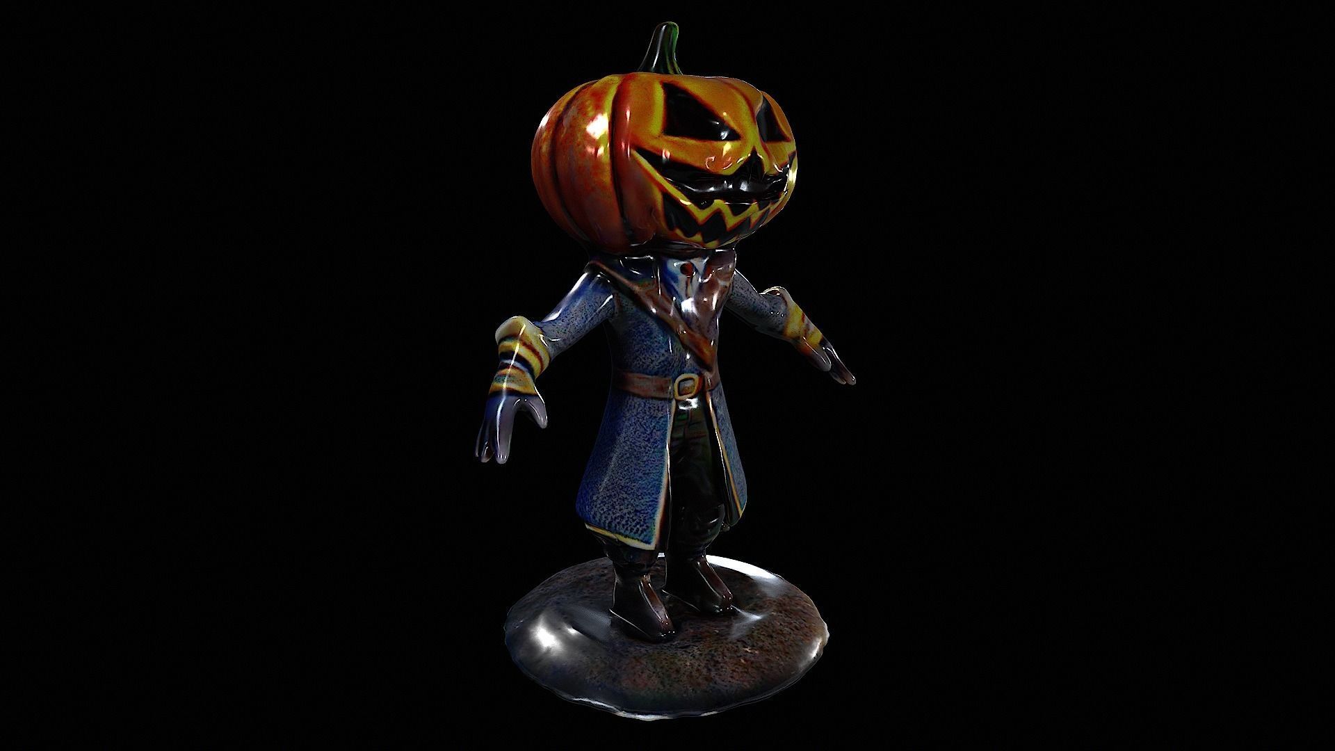 Pumpkin Character 3D model_7