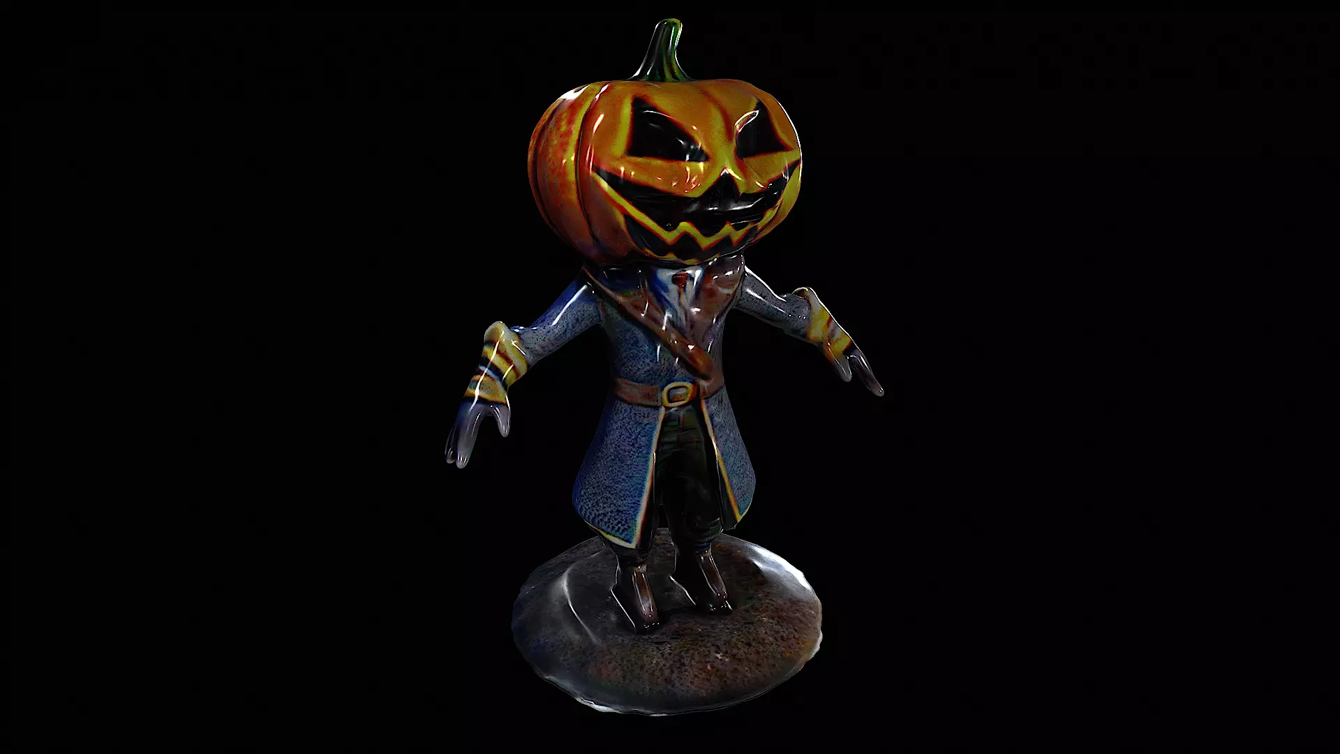 Pumpkin Character 3D model_0