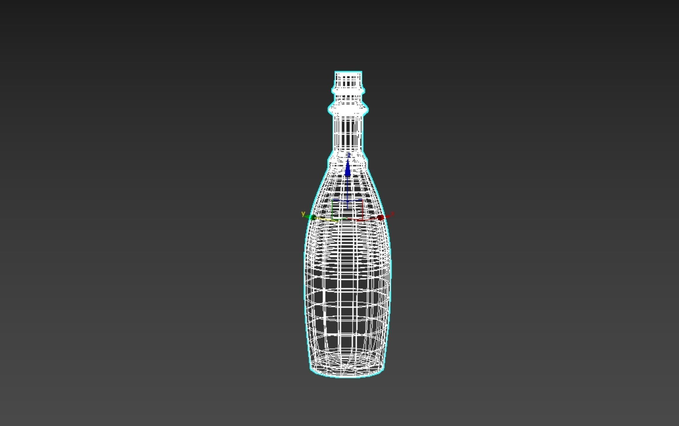 Dirty glass bottle 3D model_1