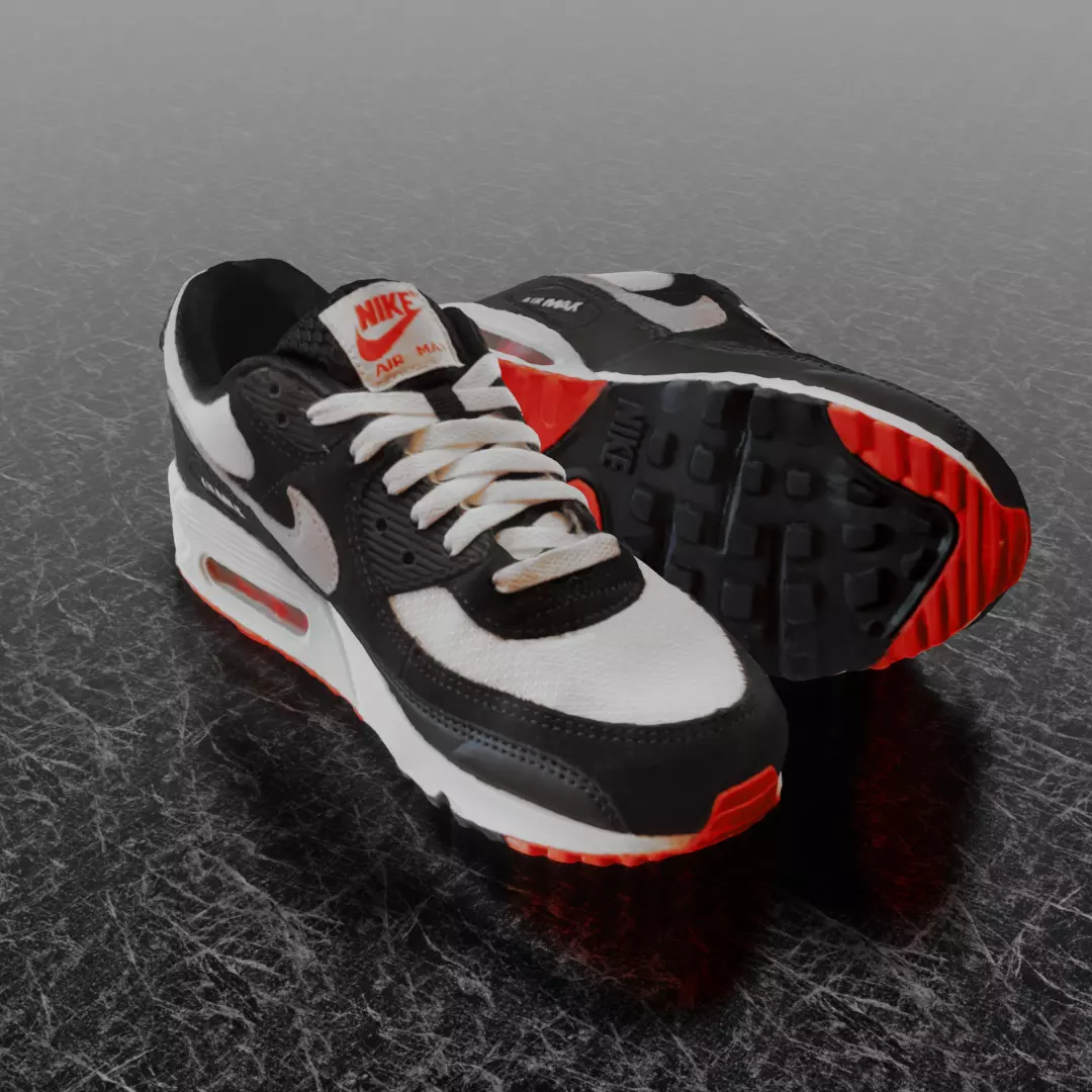 NIKE AIR MAX 90 3D SHOES Low-poly 3D model