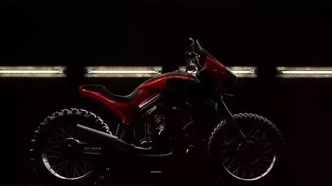 Modular Motorbike Low-poly 3D model