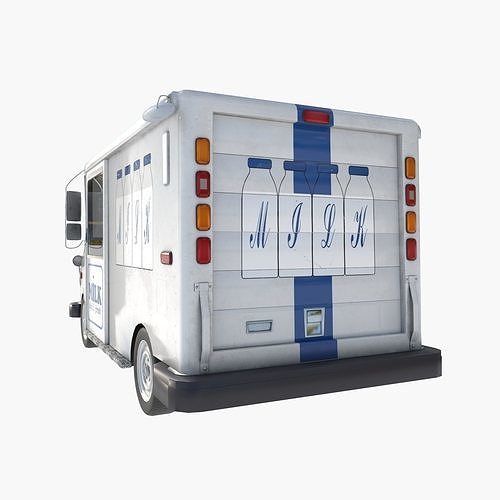 grumman milk truck Low-poly 3D model 5