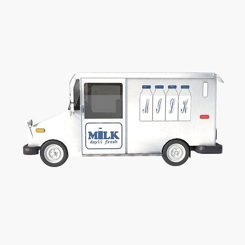 grumman milk truck Low-poly 3D model 3
