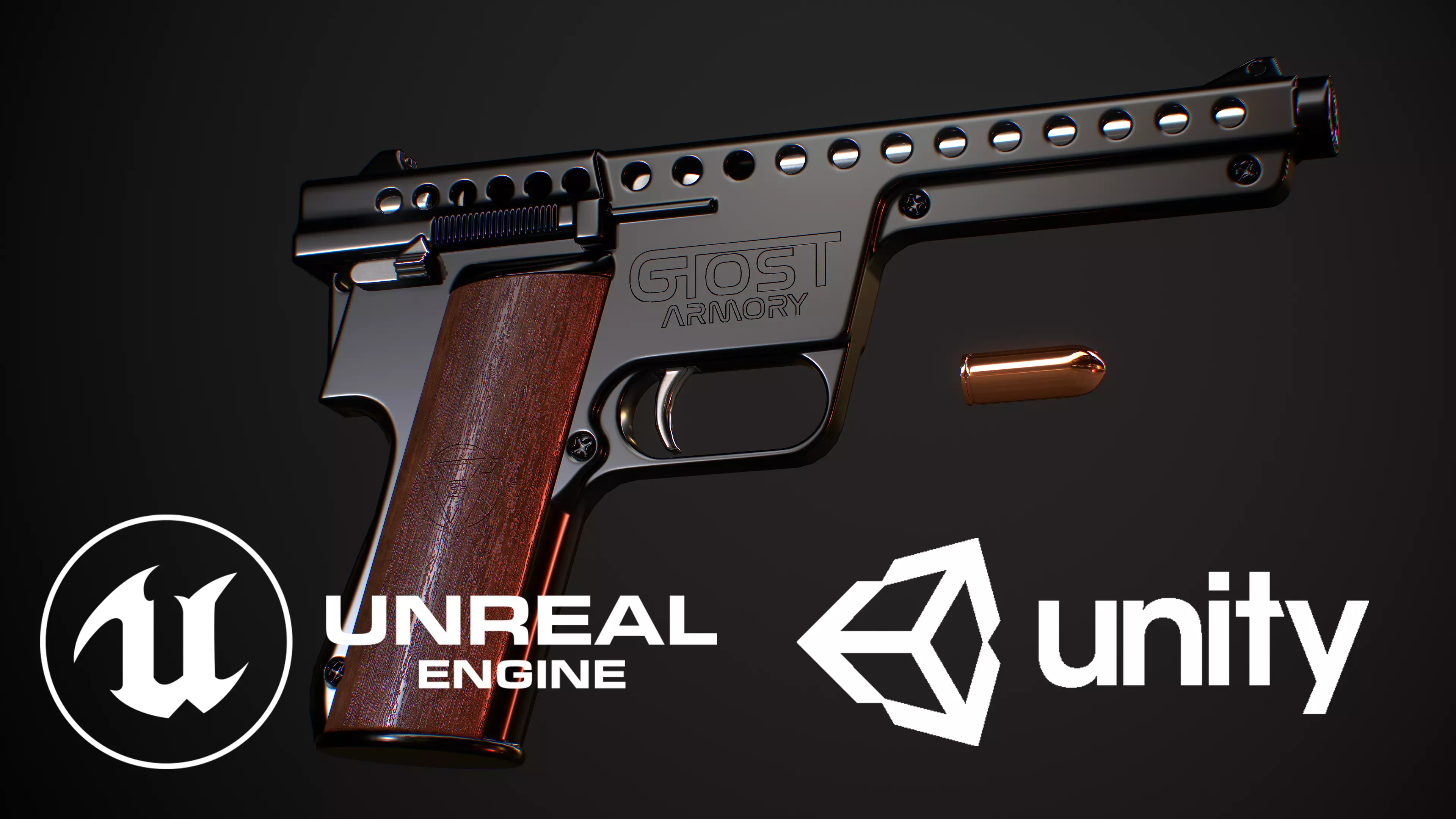 GyroJet Pistol Low-poly 3D model_0