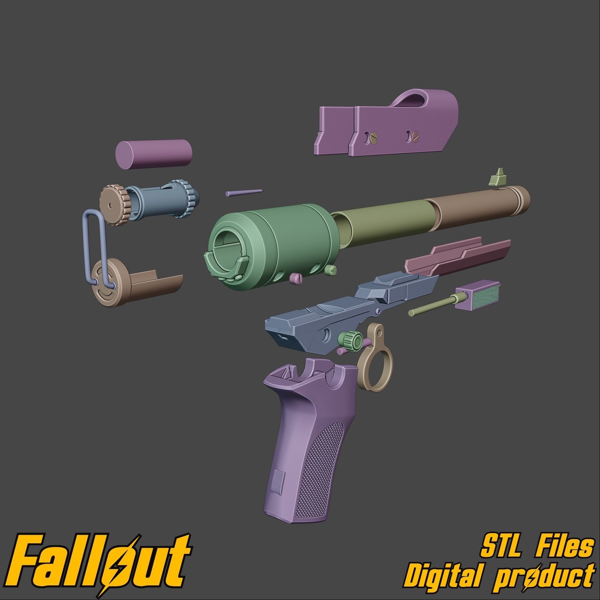 Lucy Tranquilization Prop Pistol Amazon Fallout TV Series STL 3D print model_7