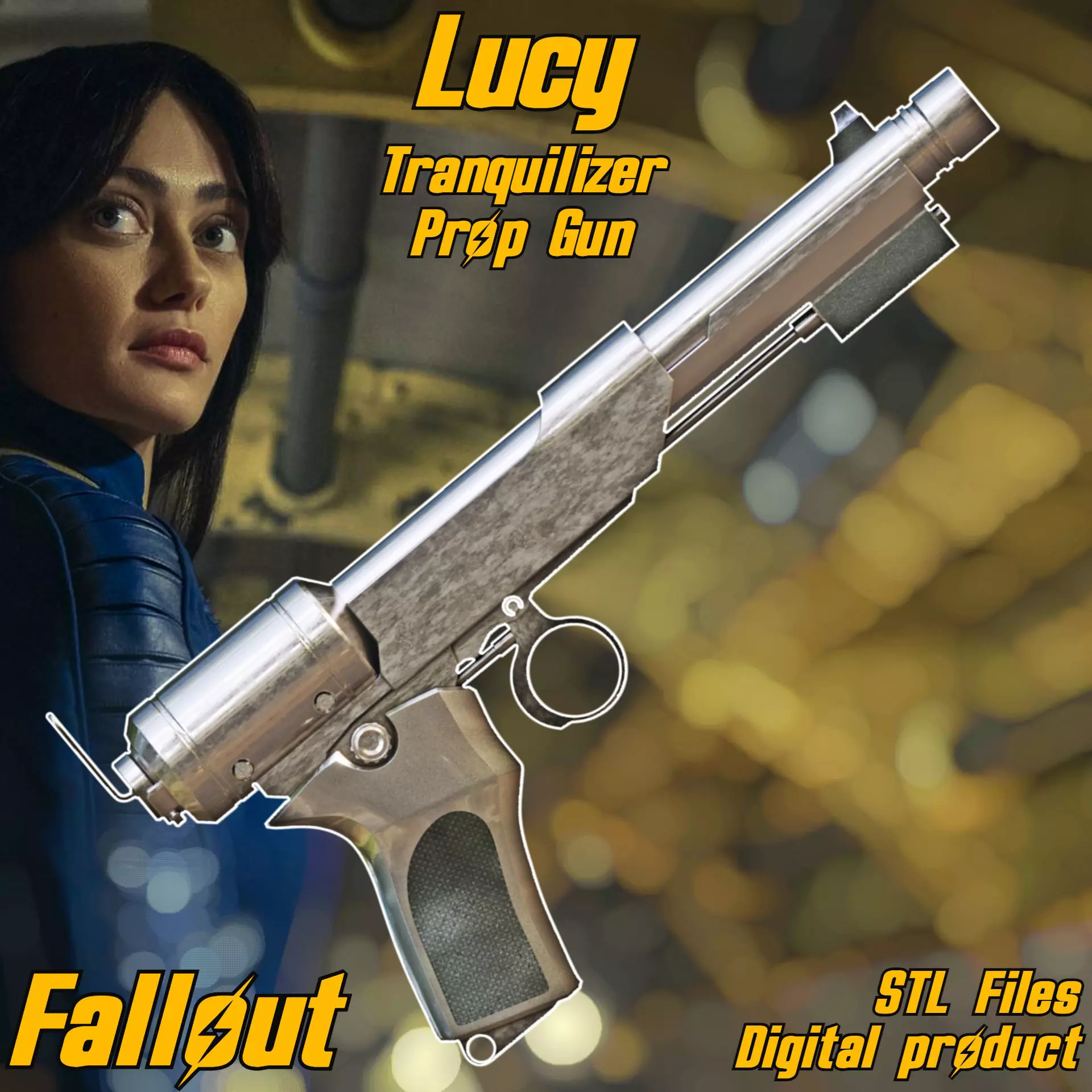 Lucy Tranquilization Prop Pistol Amazon Fallout TV Series STL 3D print model_0