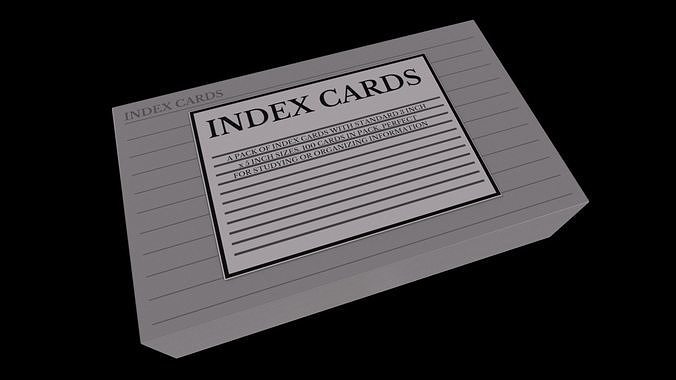  Index Cards - GAME READY PBR Low-poly 3D model