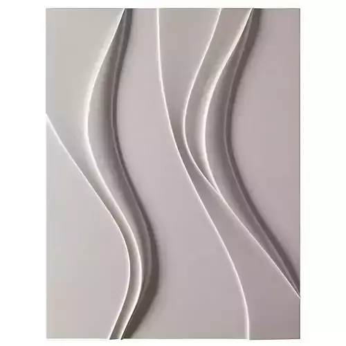 Simply Double Waves Beige Art Panel