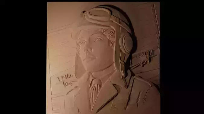 Amelia Earhart CNC 3d Print High Relief Sand Casting