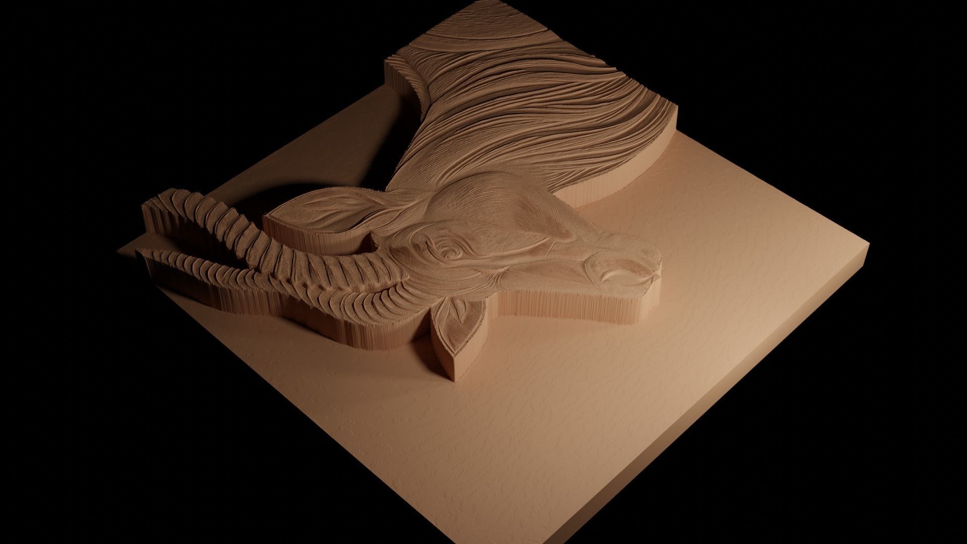 Antelope CNC 3d Print High Relief Sand Casting 3D print model_4