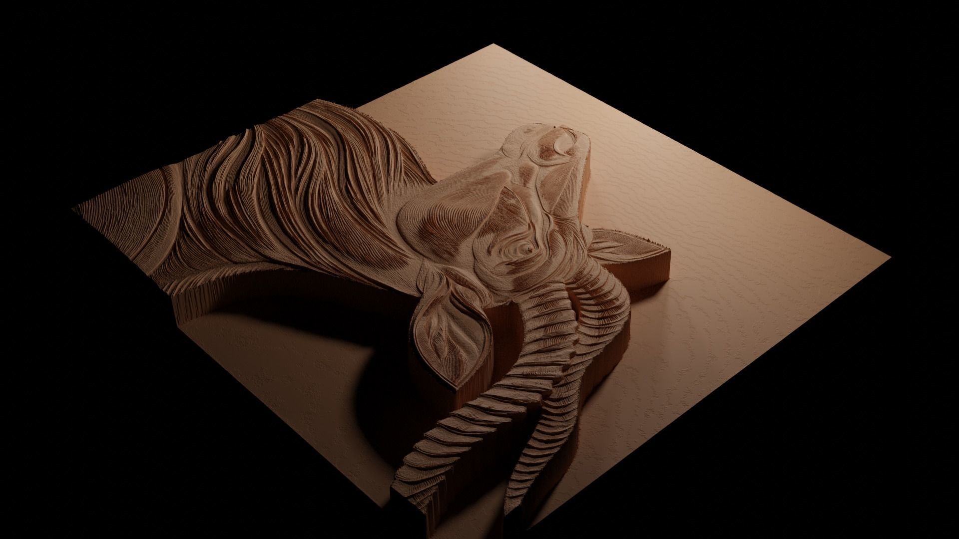 Antelope CNC 3d Print High Relief Sand Casting 3D print model_3