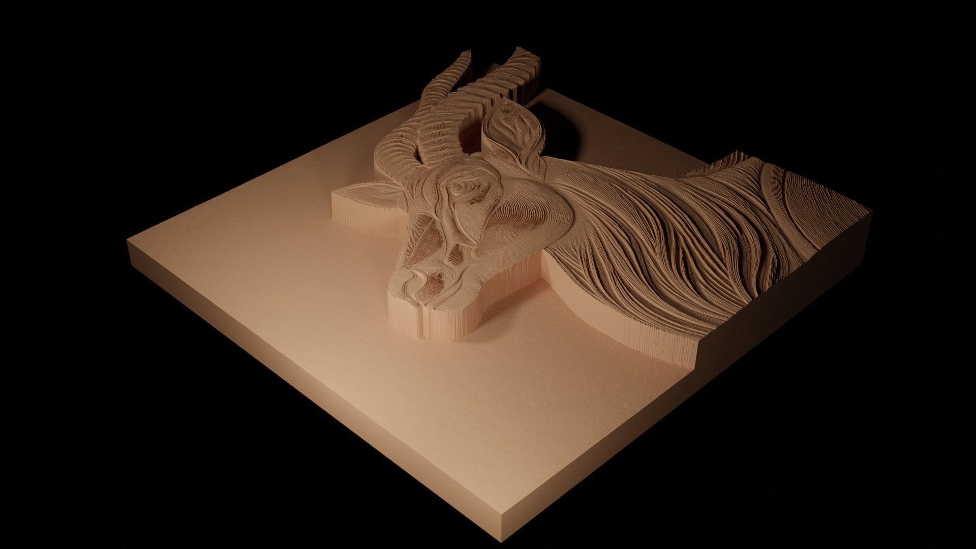 Antelope CNC 3d Print High Relief Sand Casting 3D print model_2
