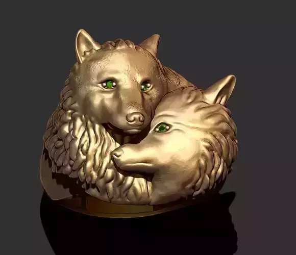 Wolf ring 3D print model